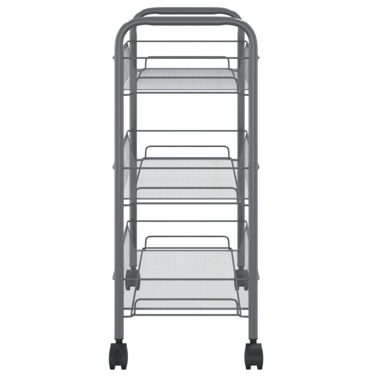 vidaXL Τρόλεϊ Κουζίνας 3 Επιπέδων Γκρι 46 x 26 x 64 εκ. Σιδερένιο