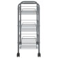 vidaXL Τρόλεϊ Κουζίνας 3 Επιπέδων Γκρι 46 x 26 x 64 εκ. Σιδερένιο
