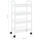 vidaXL Τρόλεϊ Κουζίνας 4 Επιπέδων Λευκό 46 x 26 x 85 εκ. Σιδερένιο