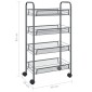 vidaXL Τρόλεϊ Κουζίνας 4 Επιπέδων Γκρι 46 x 26 x 85 εκ. Σιδερένιο