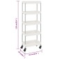 vidaXL Τρόλεϊ Κουζίνας 5 Επιπέδων Λευκό 42 x 29 x 128 εκ. Σίδερο/ABS