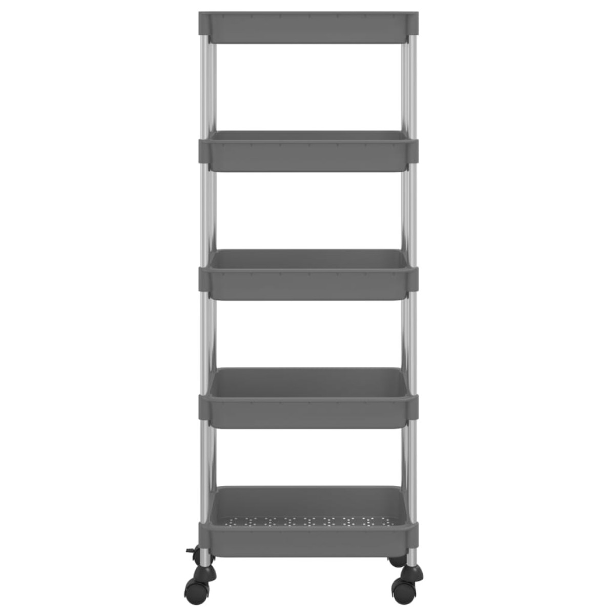 vidaXL Τρόλεϊ Κουζίνας 5 Επιπέδων Γκρι 42 x 29 x 128 εκ. Σίδερο/ABS