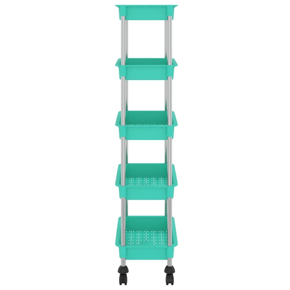 vidaXL Τρόλεϊ Κουζίνας 5 Επιπέδων Τιρκουάζ 42 x 29 x 128εκ. Σίδερο/ABS