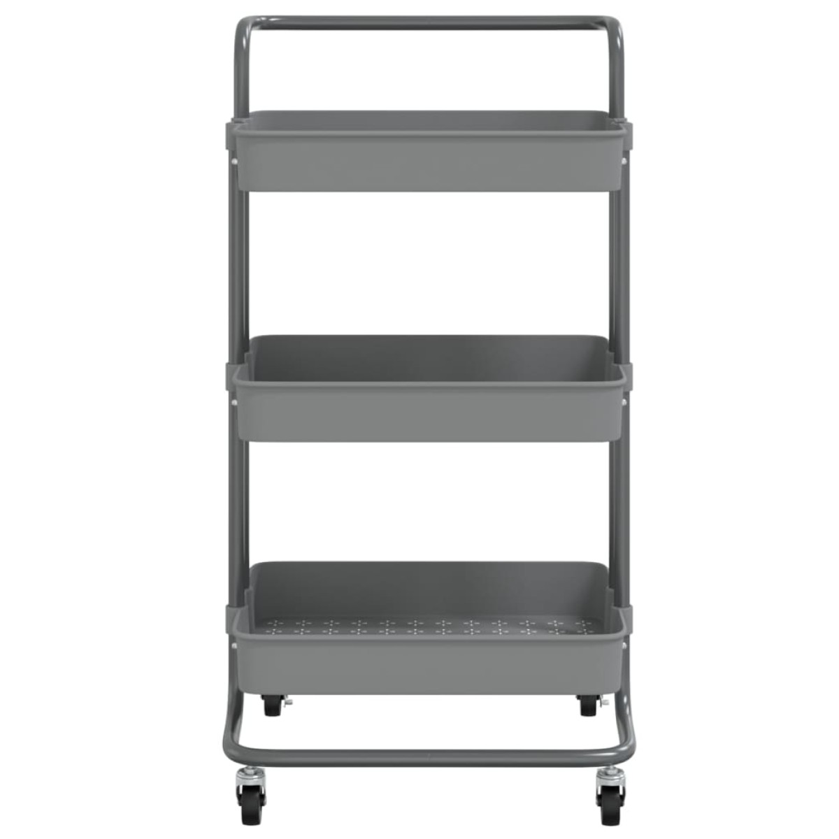 vidaXL Τρόλεϊ Κουζίνας 3 Επιπέδων Γκρι 42 x 35 x 85 εκ. Σίδερο/ABS