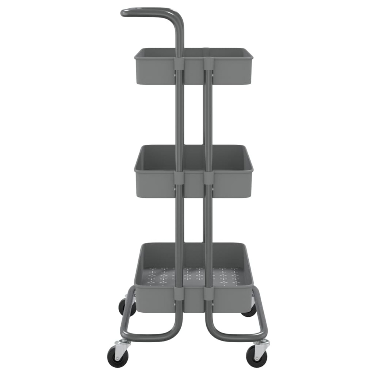 vidaXL Τρόλεϊ Κουζίνας 3 Επιπέδων Γκρι 42 x 35 x 85 εκ. Σίδερο/ABS