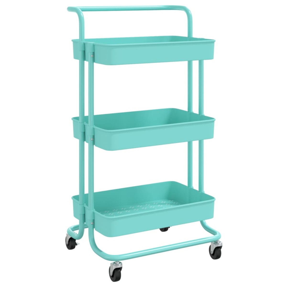 vidaXL Τρόλεϊ Κουζίνας 3 Επιπέδων Τιρκουάζ 42 x 35 x 85 εκ. Σίδερο/ABS
