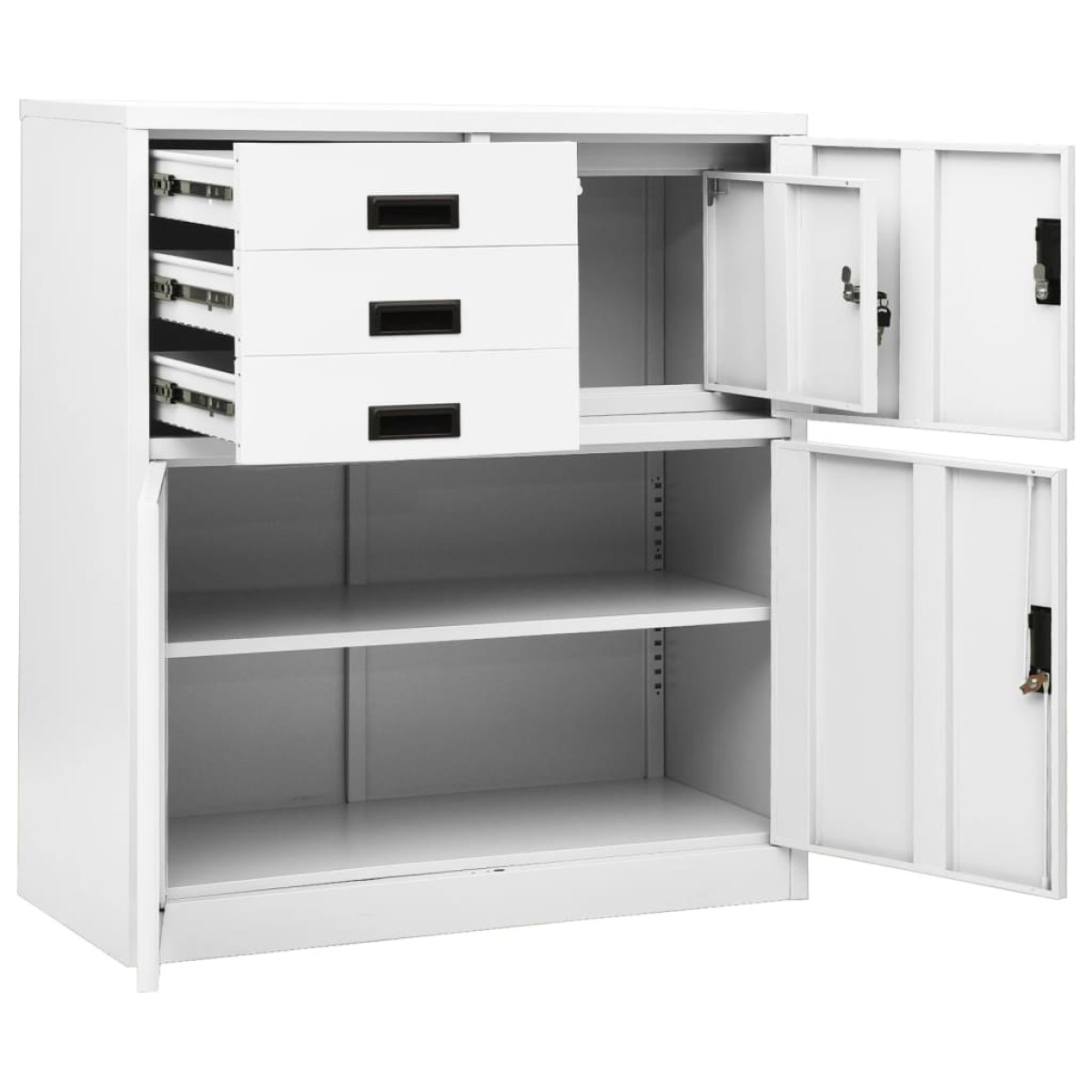 vidaXL Ντουλάπα Γραφείου Λευκή 90 x 40 x 102 εκ. Ατσάλινη