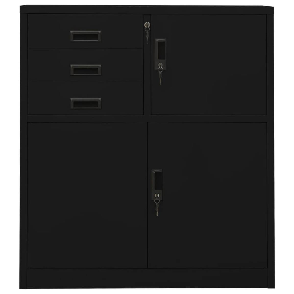 vidaXL Ντουλάπα Γραφείου Μαύρη 90 x 40 x 102 εκ. Ατσάλινη
