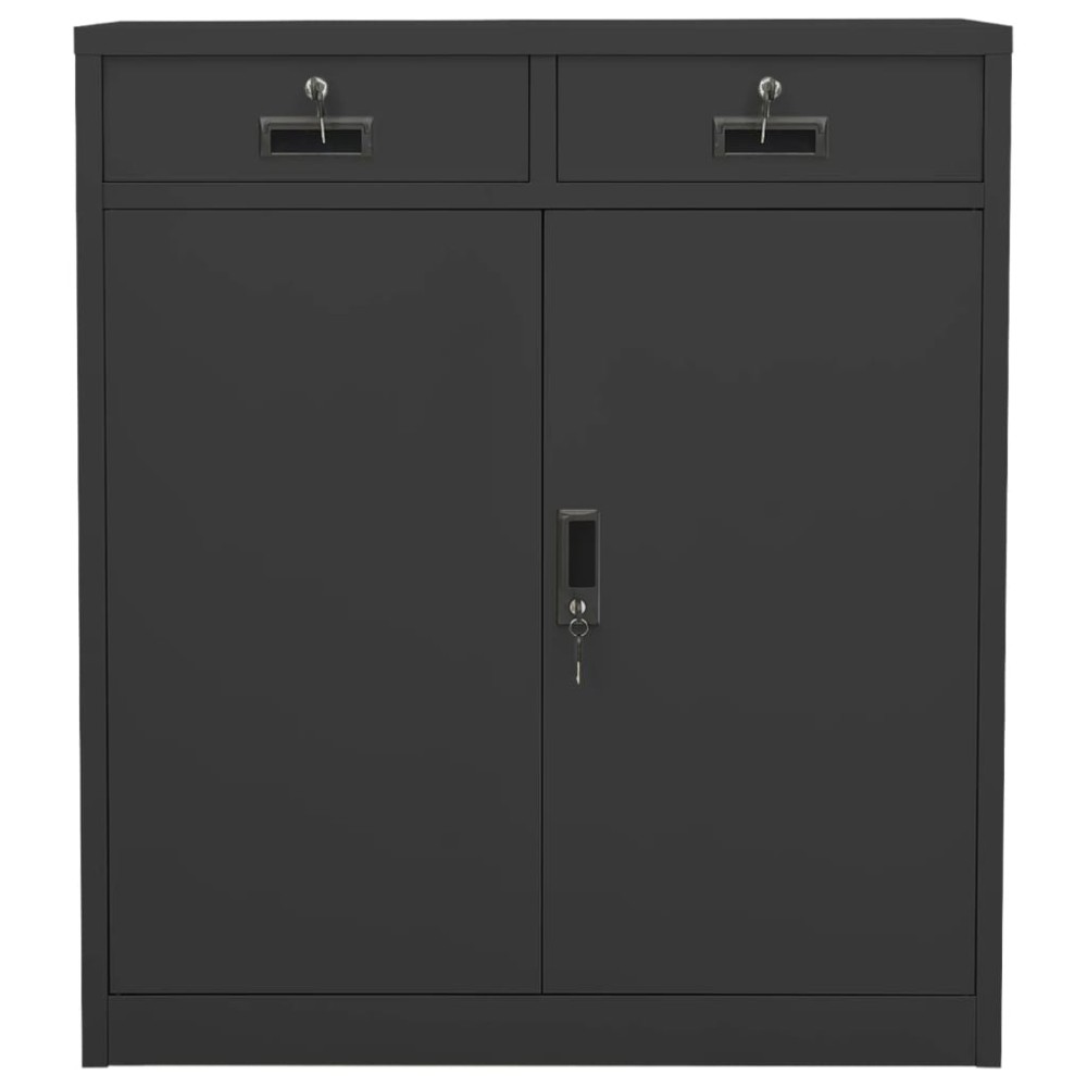 vidaXL Ντουλάπα Γραφείου Ανθρακί 90 x 40 x 102 εκ. Ατσάλινη