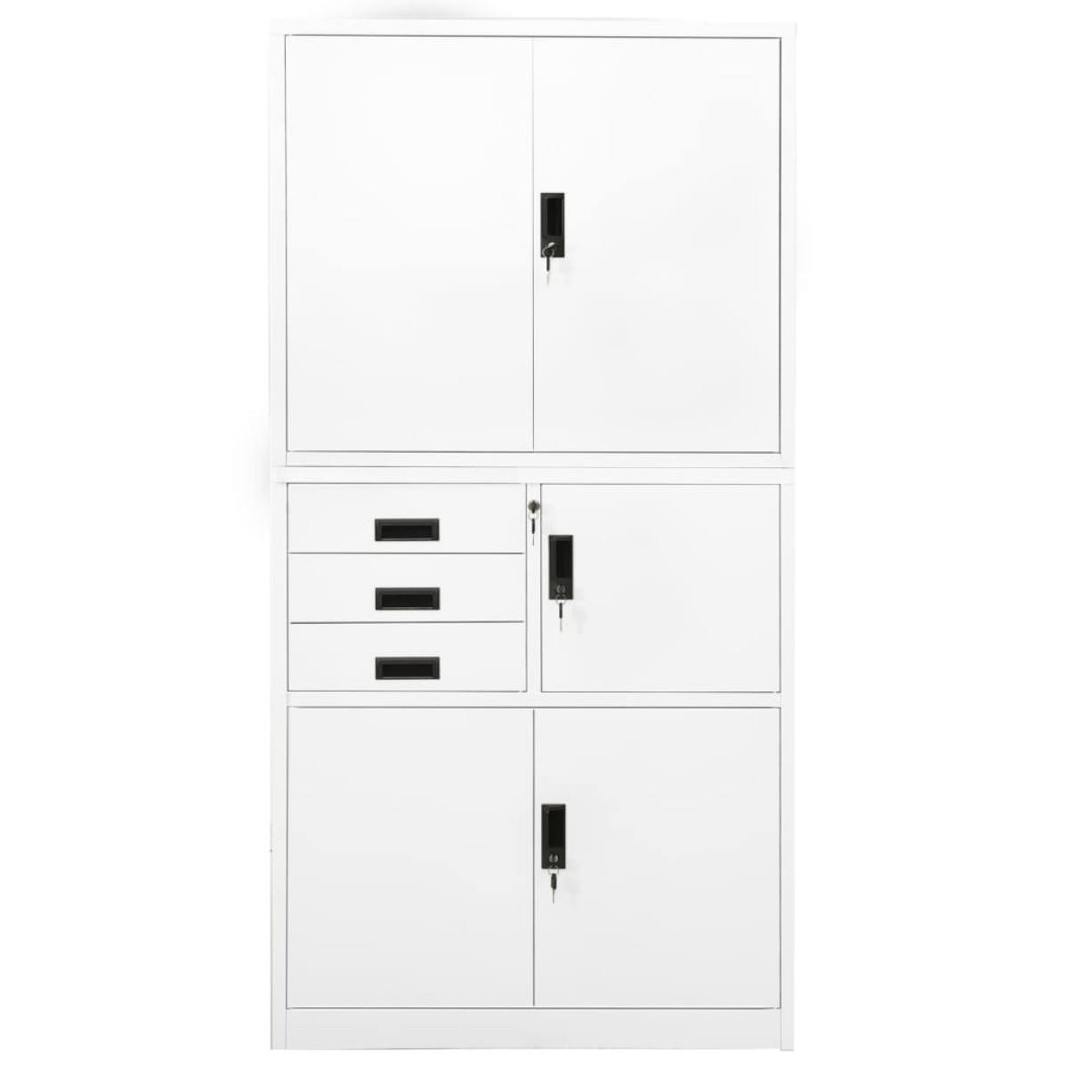 vidaXL Ντουλάπα Γραφείου Λευκή 90 x 40 x 180 εκ. Ατσάλινη