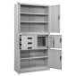 vidaXL Ντουλάπα Γραφείου Ανοιχτό Γκρι 90 x 40 x 180 εκ. Ατσάλινη
