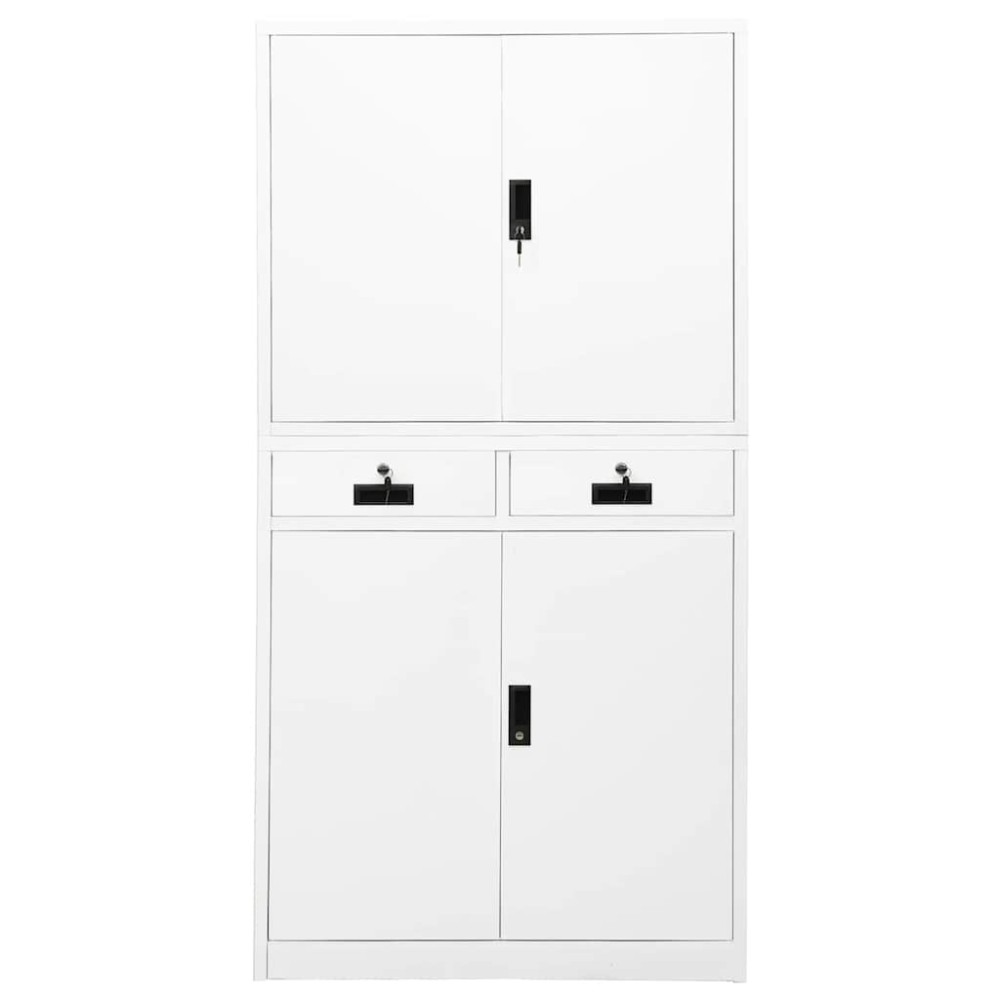 vidaXL Ντουλάπα Γραφείου Λευκή 90 x 40 x 180 εκ. Ατσάλινη