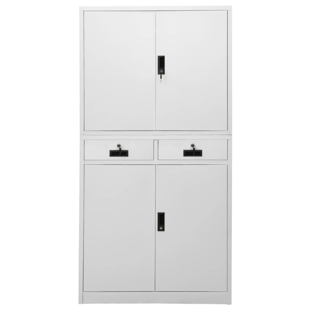 vidaXL Ντουλάπα Γραφείου Ανοιχτό Γκρι 90 x 40 x 180 εκ. Ατσάλινη