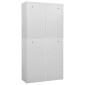 vidaXL Ντουλάπα Γραφείου Ανοιχτό Γκρι 90 x 40 x 180 εκ. Ατσάλινη