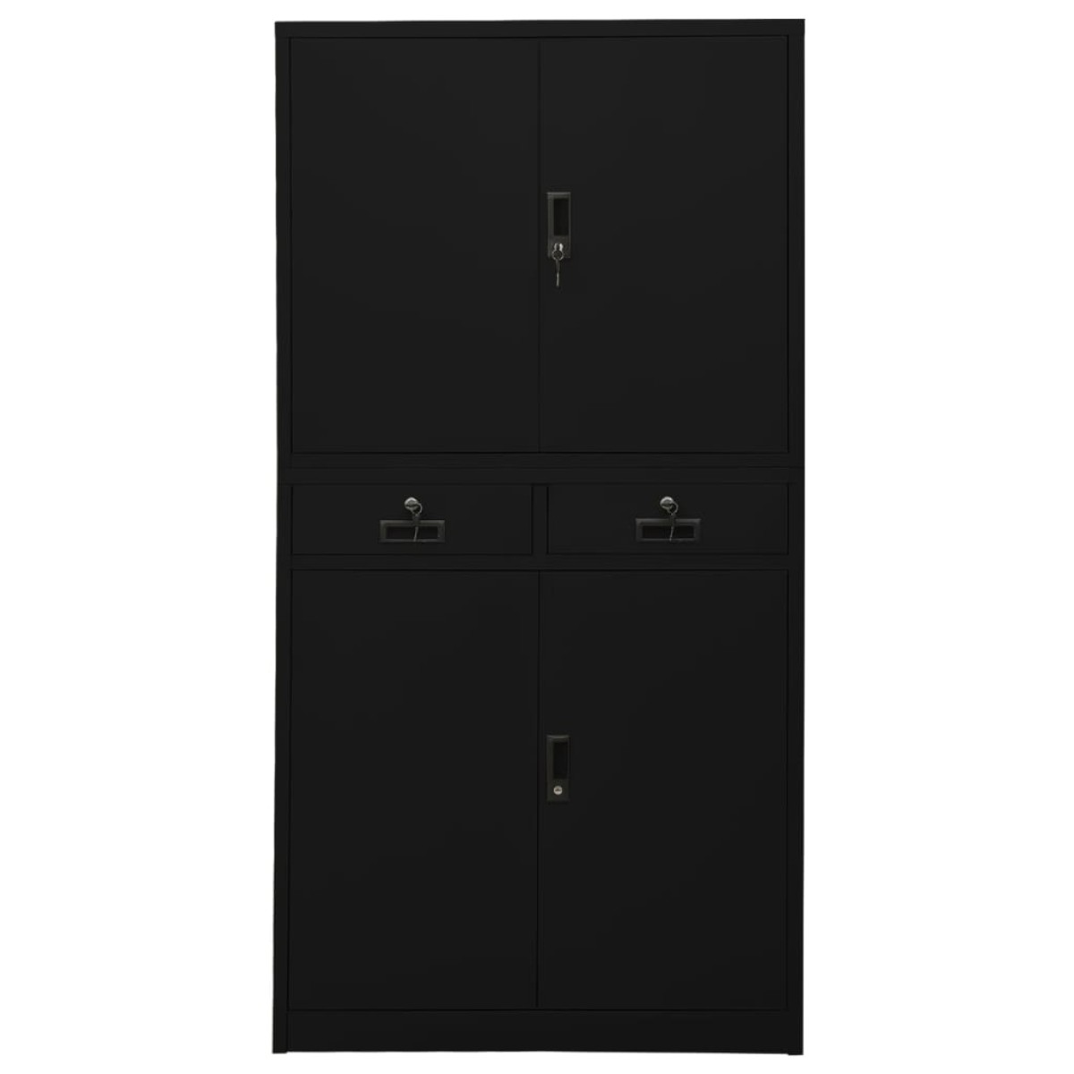 vidaXL Ντουλάπα Γραφείου Μαύρη 90 x 40 x 180 εκ. Ατσάλινη