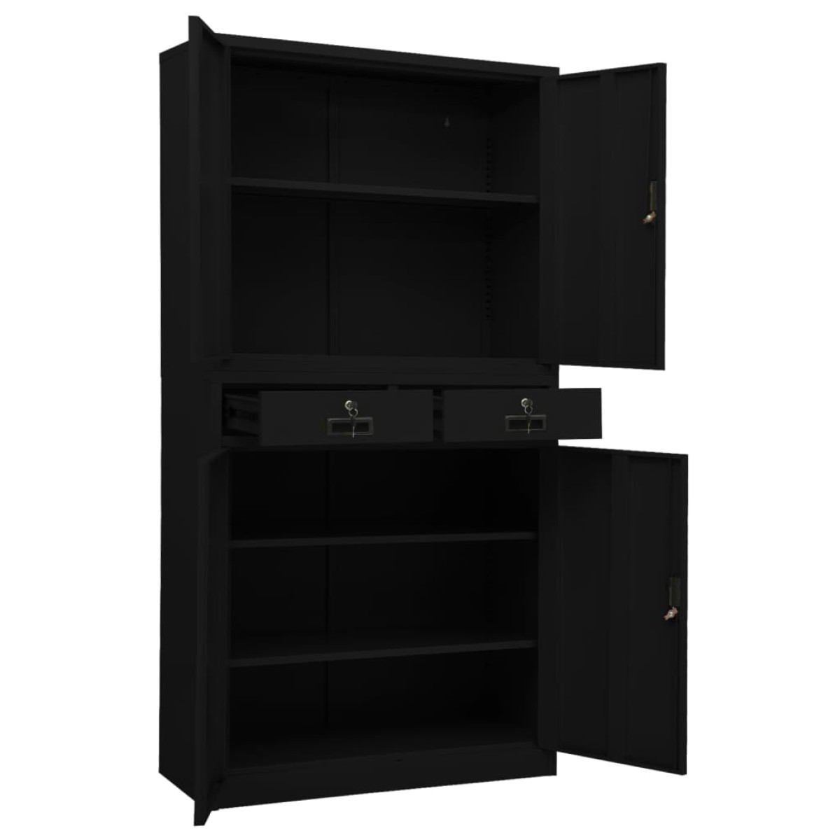 vidaXL Ντουλάπα Γραφείου Μαύρη 90 x 40 x 180 εκ. Ατσάλινη