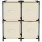 vidaXL Ντουλάπι με 4 Υφασμάτινα Καλάθια Κρεμ 63x30x71 εκ. από Ατσάλι
