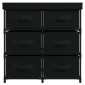 337257 vidaXL Ντουλάπι με 6 Συρτάρια Μαύρο 55x29x55 εκ. Ατσάλι