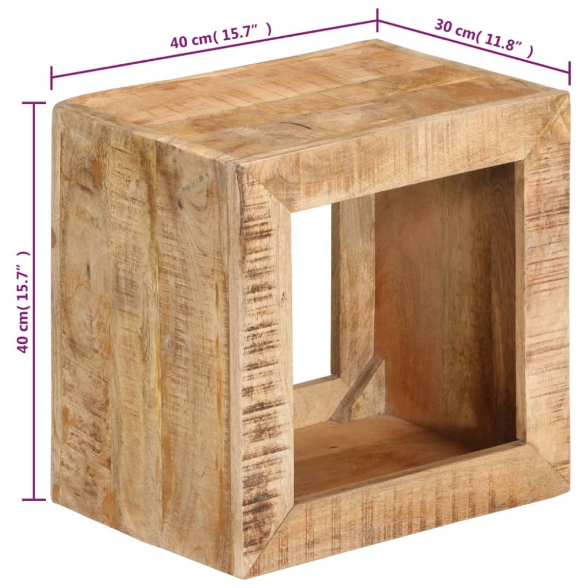 vidaXL Σκαμπό 40 x 30 x 40 εκ. από Μασίφ Ξύλο Μάνγκο