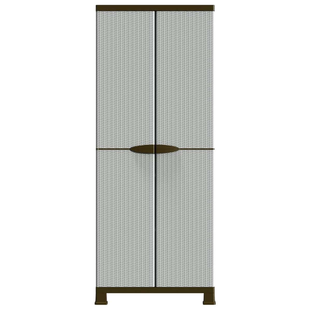 vidaXL Πλαστικό Ντουλάπι 68x39x171,5 εκ με Σχεδιασμό σε Στυλ Ρατάν
