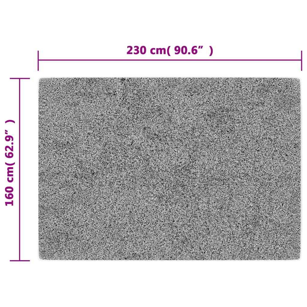 vidaXL Χαλί Πλενόμενο Αντιολισθητικό Γκρι 160 x 230 εκ.