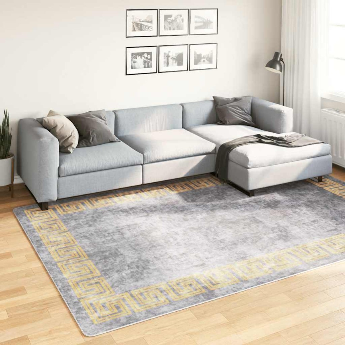 vidaXL Χαλί Πλενόμενο Αντιολισθητικό Γκρι 190 x 300 εκ.