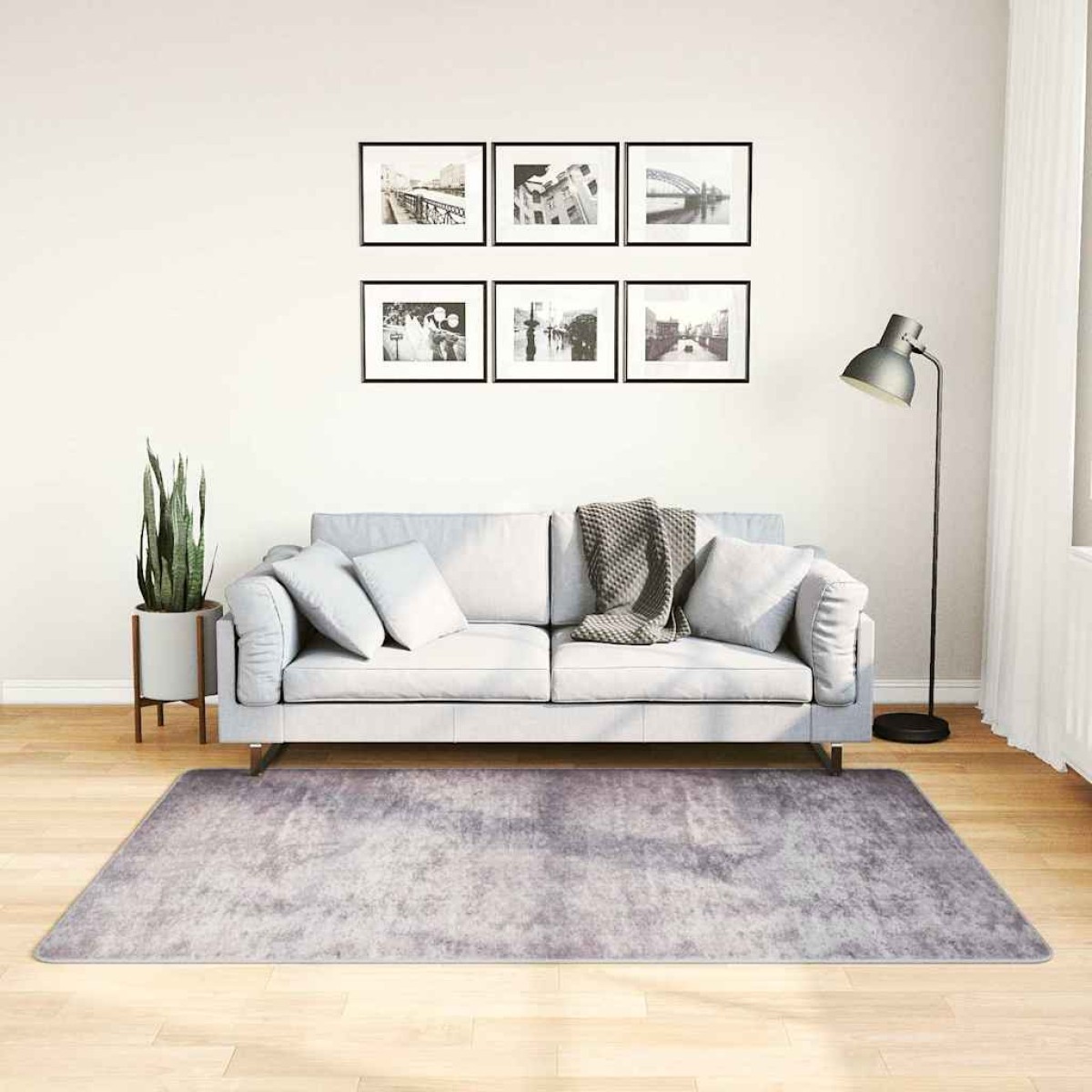 vidaXL Χαλί Πλενόμενο Αντιολισθητικό Γκρι 120 x 180 εκ.