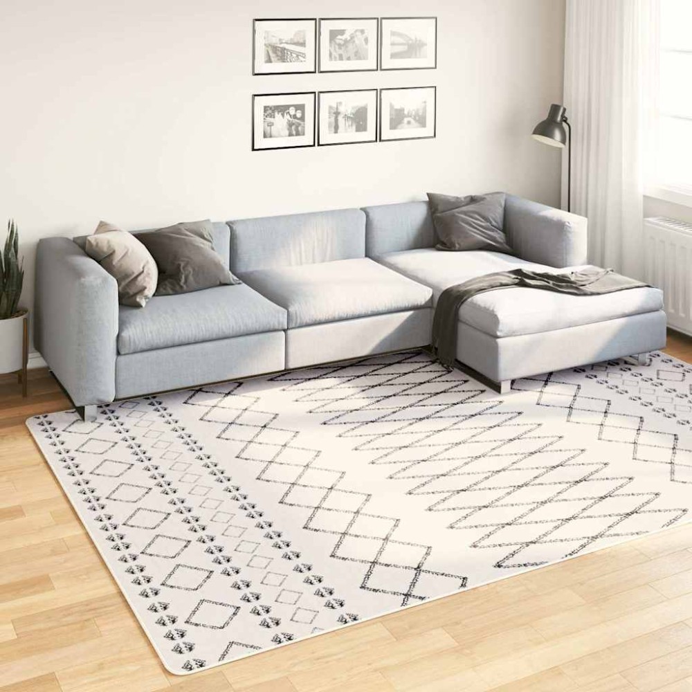 vidaXL Χαλί Πλενόμενο Μαύρο / Λευκό 190 x 300 εκ.