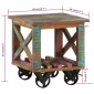 vidaXL Τραπεζάκι με Τροχούς 40x40x42 εκ. από Μασίφ Ανακυκλωμένο Ξύλο