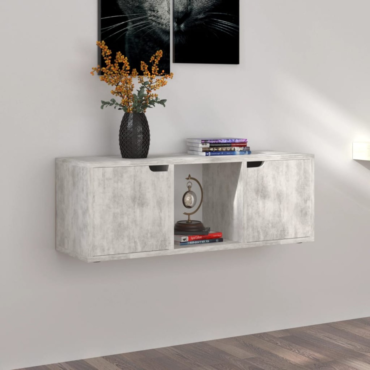 vidaXL Έπιπλο Τηλεόρασης Σκυρόδεμα 88,5x27,5x30,5 εκ. από Μοριοσανίδα