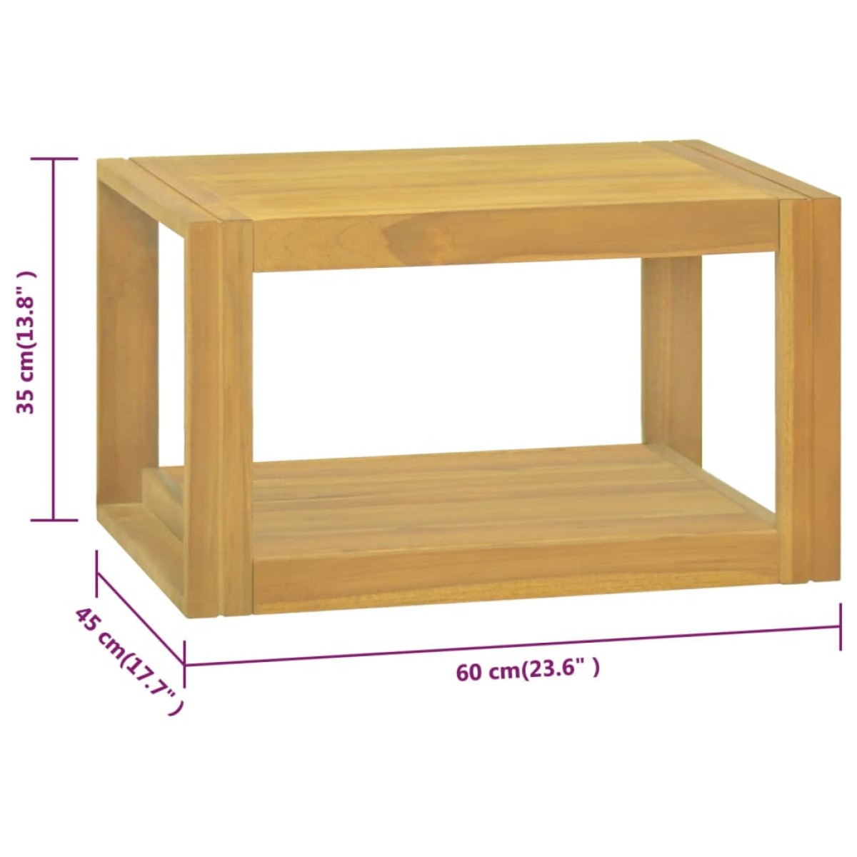 vidaXL Έπιπλο Μπάνιου Επιτοίχιο 60x45x35 εκ. από Μασίφ Ξύλο Teak