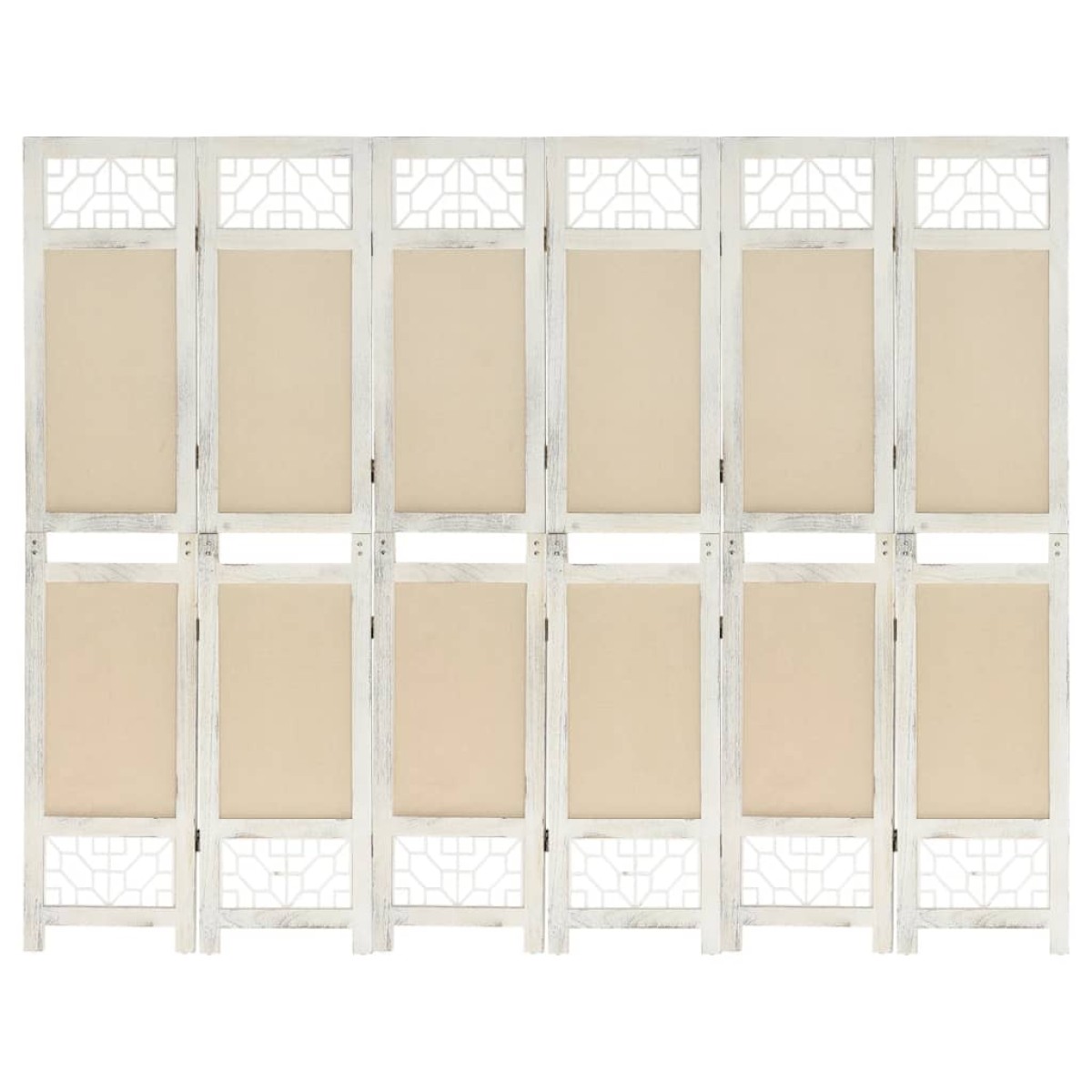 vidaXL Διαχωριστικό Δωματίου με 6 Πάνελ Κρεμ 210 x 165 εκ. Υφασμάτινο