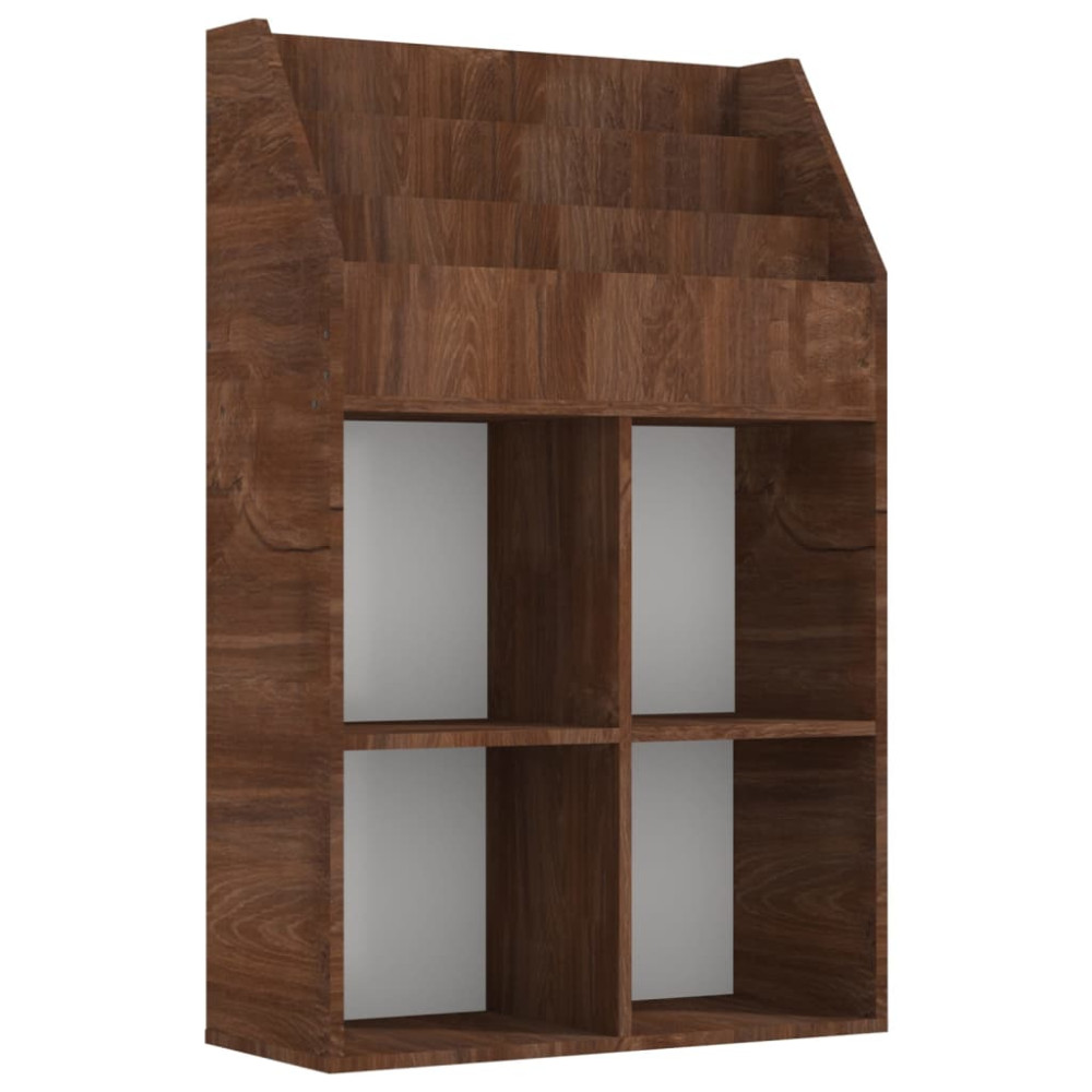 vidaXL Παιδικό Ράφι Περιοδικών Καφέ Δρυς 71x30x114 εκ. Επεξεργ. ξύλο