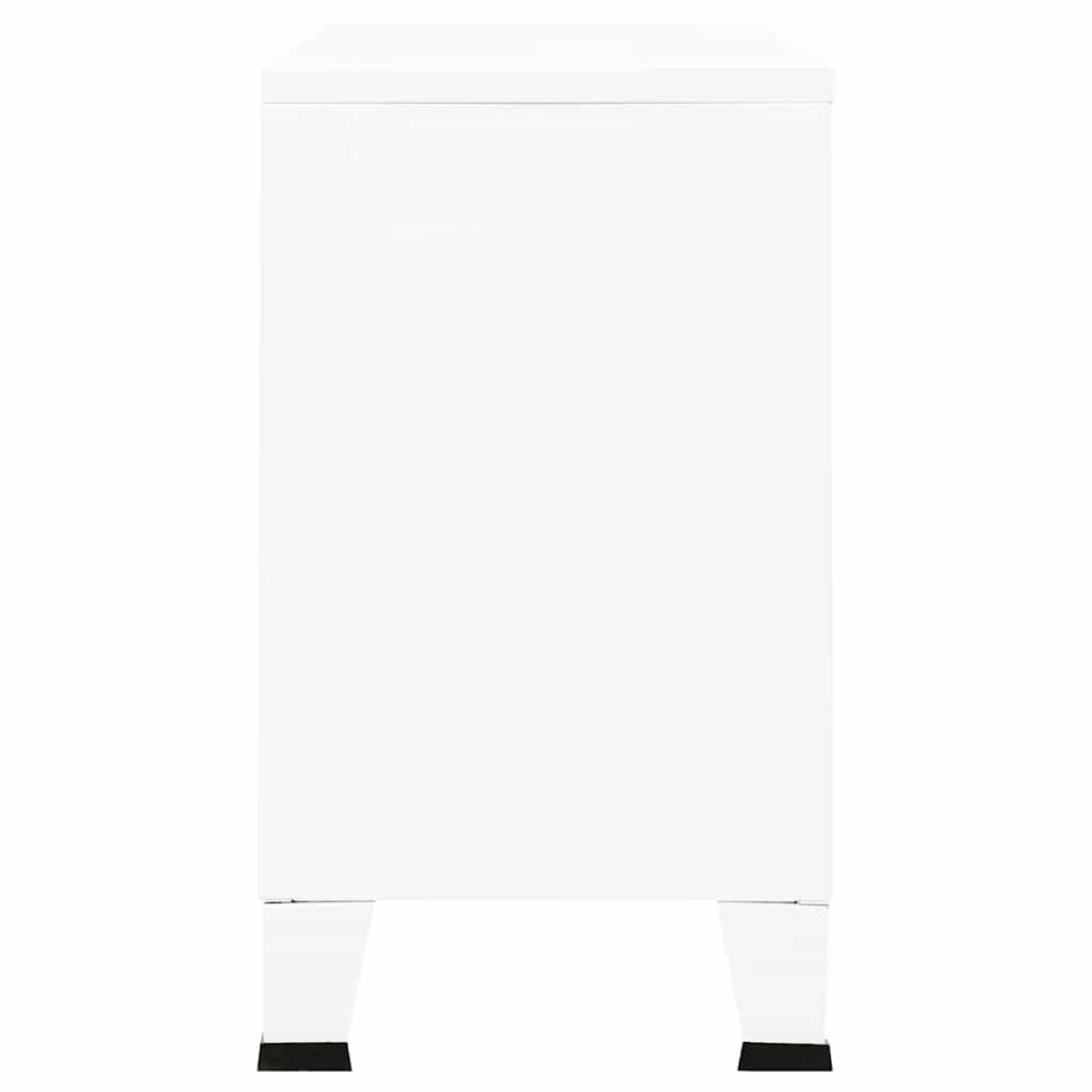 vidaXL Μπουφές Βιομηχανικό Στιλ Λευκός 105x35x62 εκ. Μέταλλο / Γυαλί