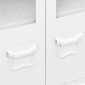 vidaXL Μπουφές Βιομηχανικό Στιλ Λευκός 105x35x62 εκ. Μέταλλο / Γυαλί