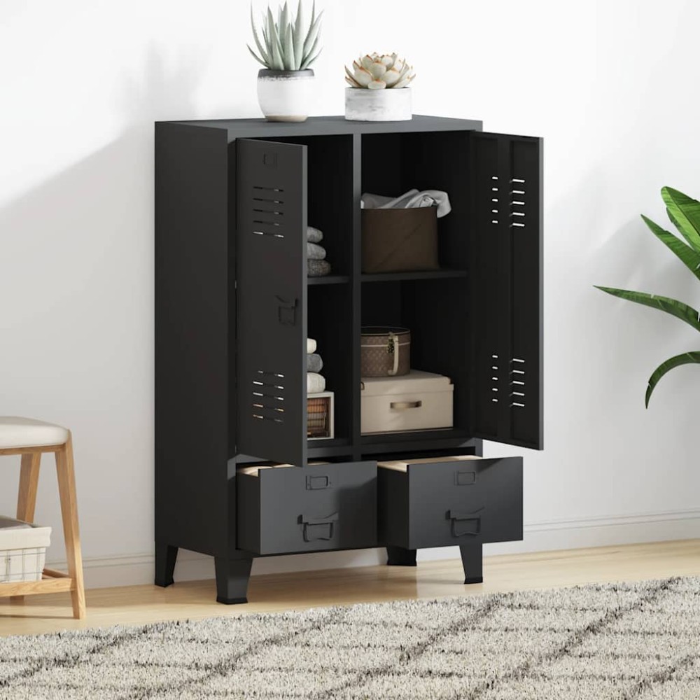 vidaXL Ντουλάπα Βιομηχανική Ανθρακί 67 x 35 x 107 εκ. Ατσάλινη