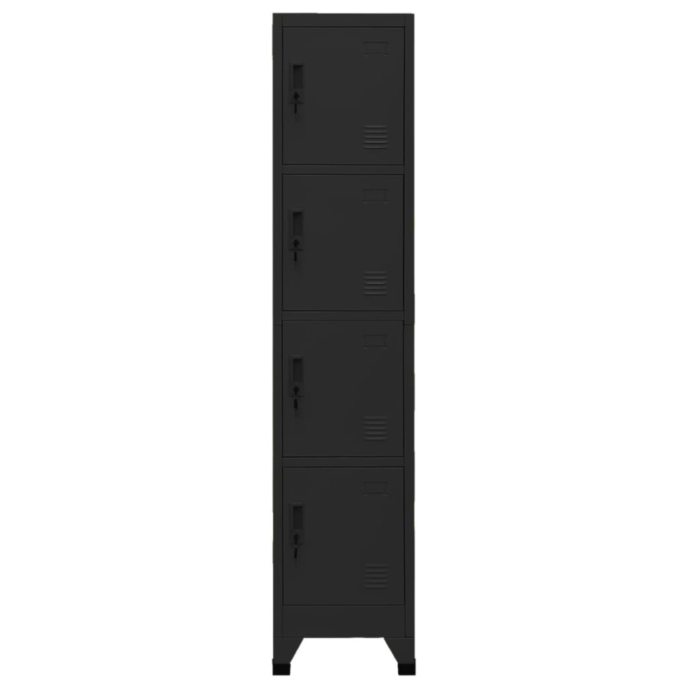 vidaXL Φοριαμός Μαύρος 38 x 45 x 180 εκ. Ατσάλινος