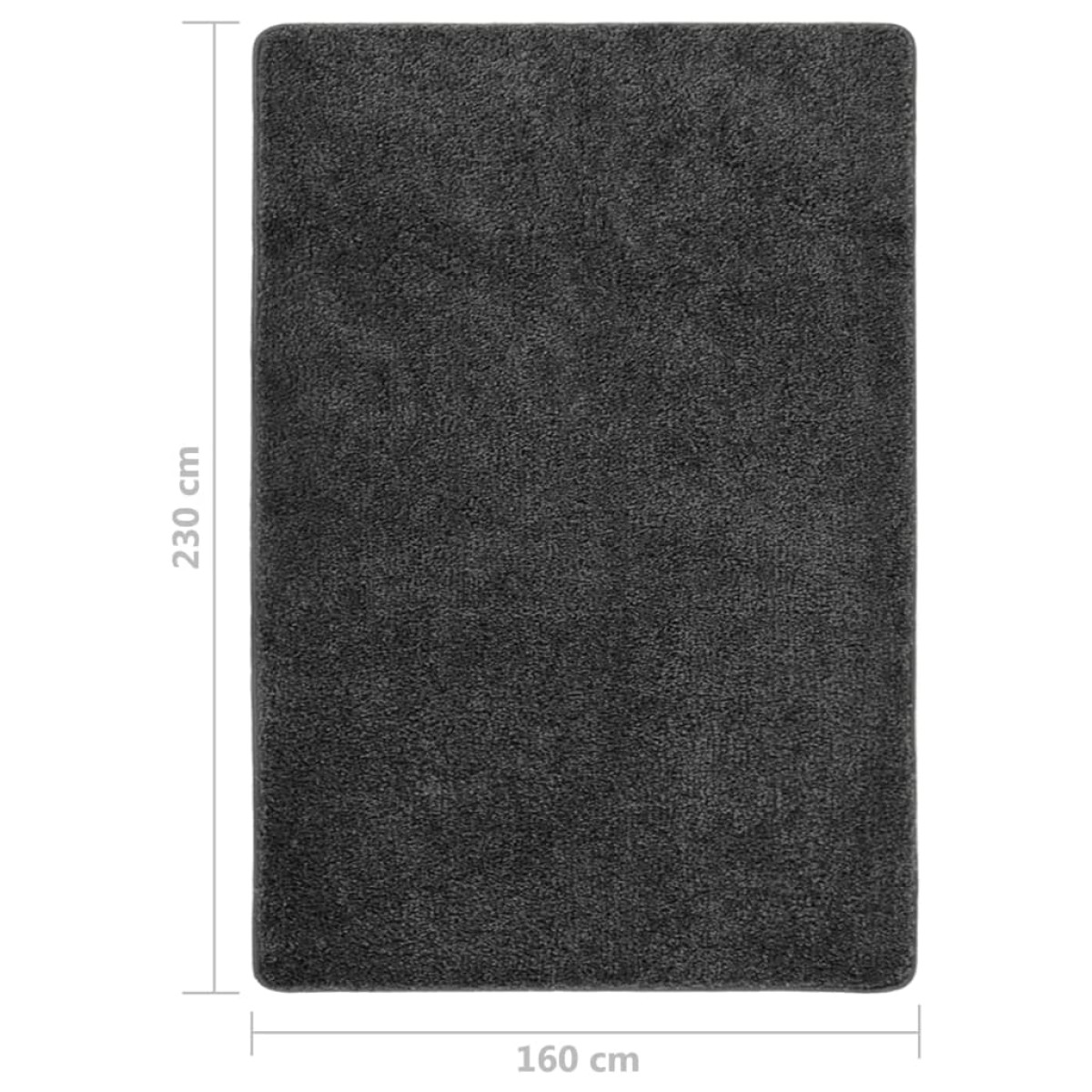 vidaXL Χαλί Shaggy Αντιολισθητικό Σκούρο Γκρι 160 x 230 εκ.