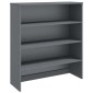 vidaXL Πάνω Μέρος Ντουλαπιού HAMAR Γκρι 90x30x100 εκ. Μασίφ Πεύκο