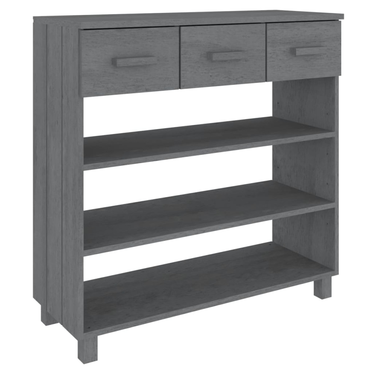 vidaXL Τραπέζι Κονσόλα HAMAR Σκ. Γκρι 90x35x90 εκ. Μασίφ Ξύλο Πεύκου