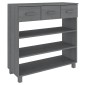 vidaXL Τραπέζι Κονσόλα HAMAR Σκ. Γκρι 90x35x90 εκ. Μασίφ Ξύλο Πεύκου