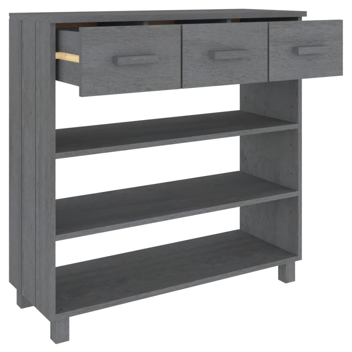 vidaXL Τραπέζι Κονσόλα HAMAR Σκ. Γκρι 90x35x90 εκ. Μασίφ Ξύλο Πεύκου