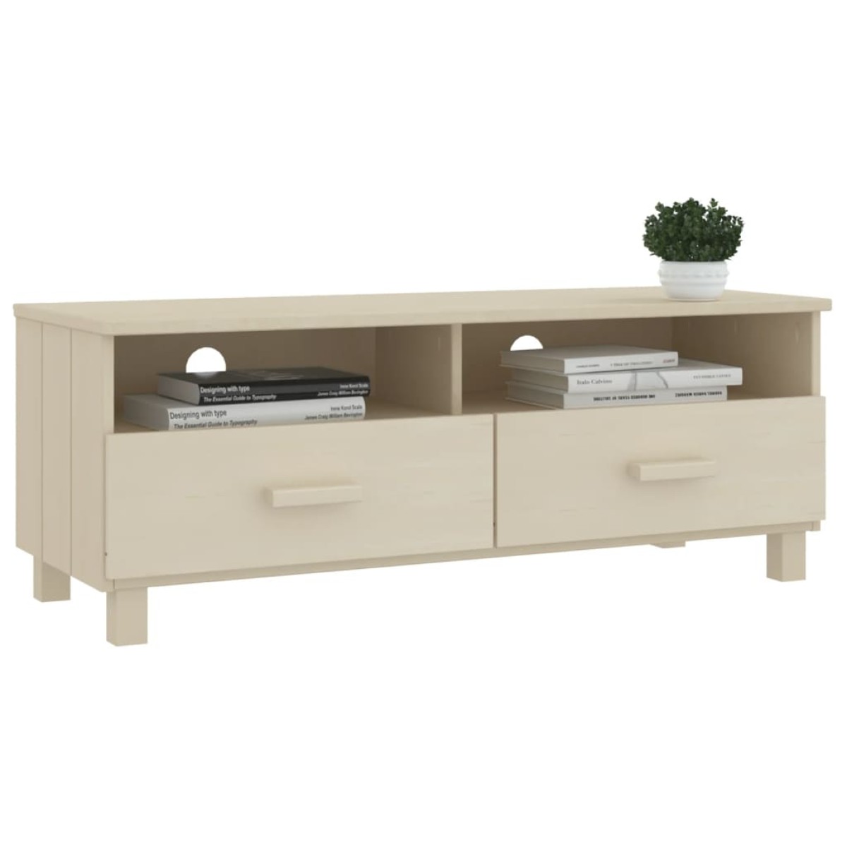 vidaXL Έπιπλο Τηλεόρασης HAMAR Μελί 106 x 40 x 40 εκ Μασίφ Ξύλο Πεύκου