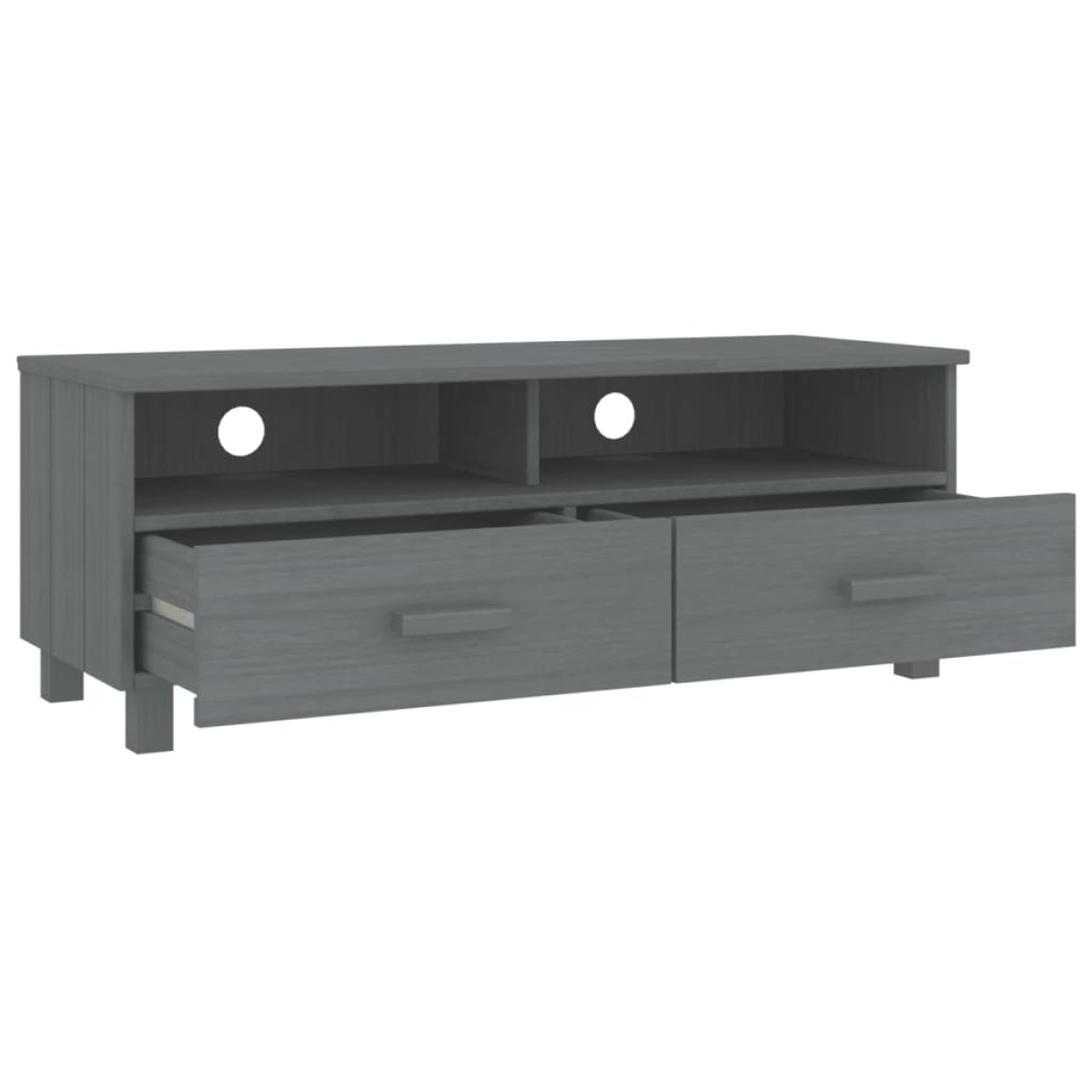 vidaXL Έπιπλο Τηλεόρασης HAMAR Σκ. Γκρι 106x40x40εκ. Μασίφ Ξύλο Πεύκου