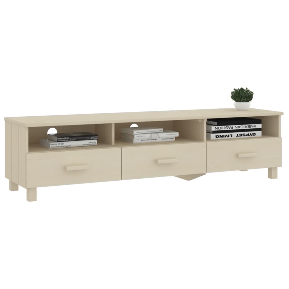 vidaXL Έπιπλο Τηλεόρασης HAMAR Μελί 158x40x40 εκ. Μασίφ Ξύλο Πεύκου