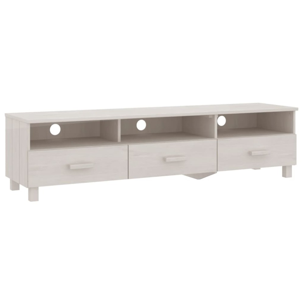 vidaXL Έπιπλο Τηλεόρασης HAMAR Λευκό 158x40x40 εκ. Μασίφ Ξύλο Πεύκου