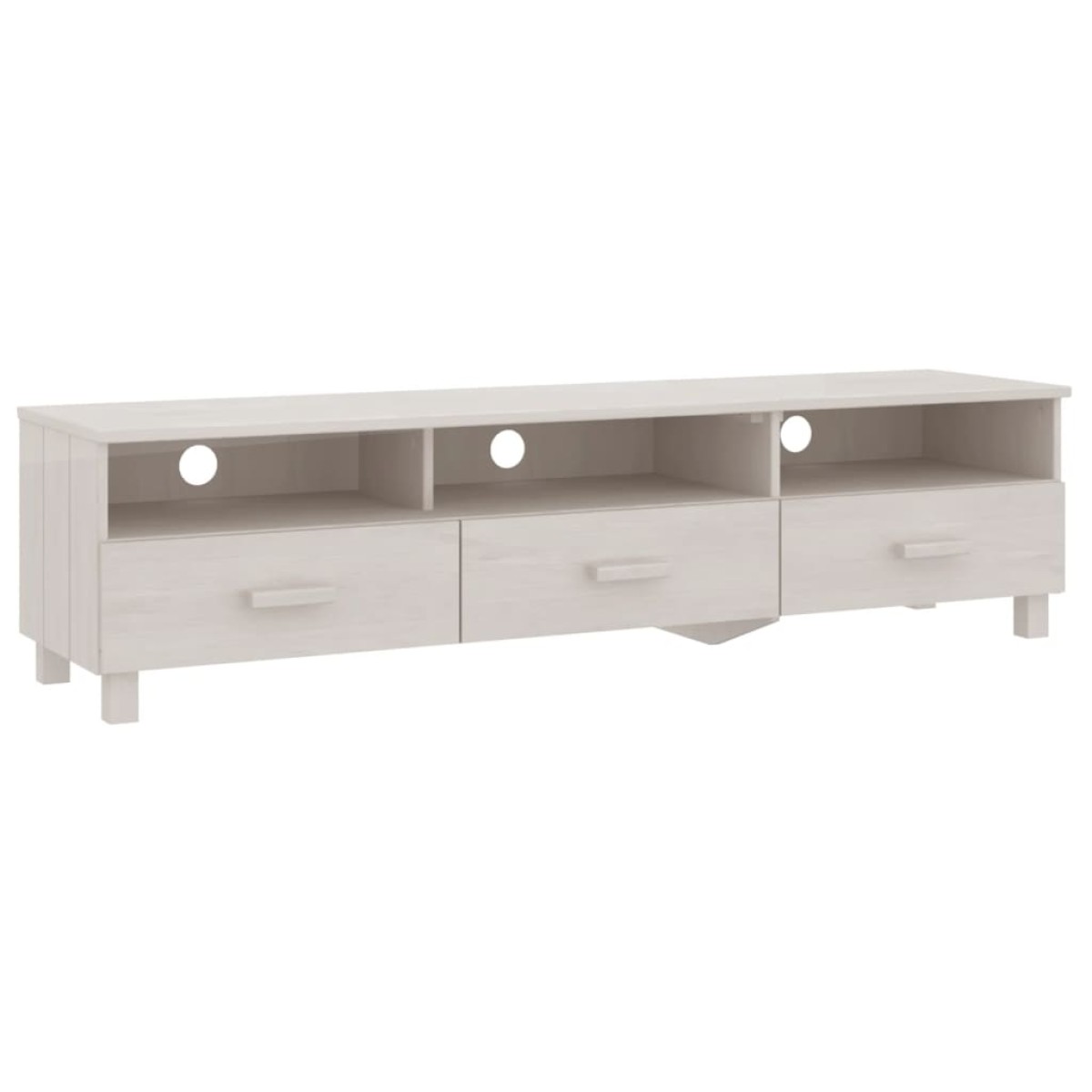 vidaXL Έπιπλο Τηλεόρασης HAMAR Λευκό 158x40x40 εκ. Μασίφ Ξύλο Πεύκου