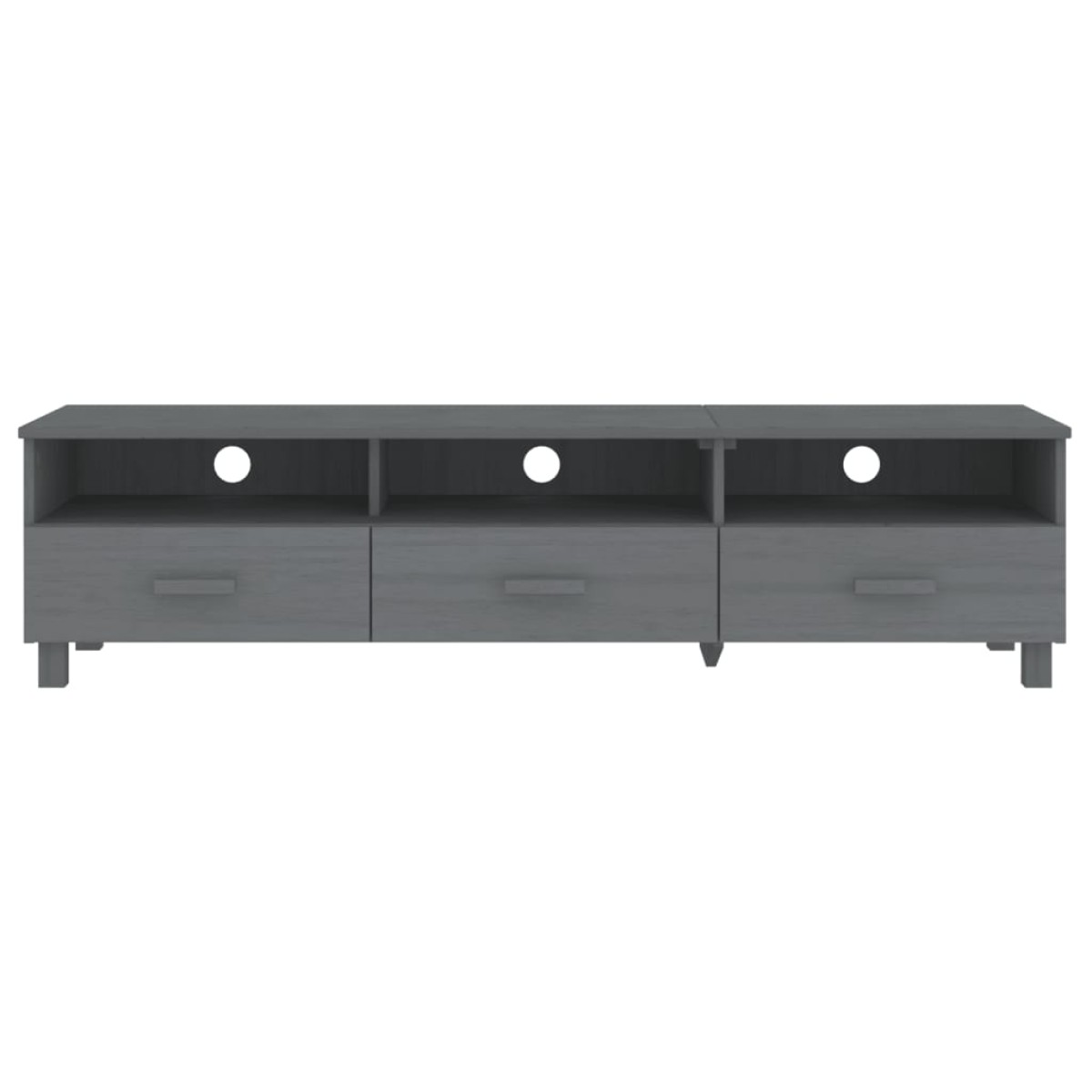 vidaXL Έπιπλο Τηλεόρασης HAMAR Σκ. Γκρι 158x40x40εκ. Μασίφ Ξύλο Πεύκου
