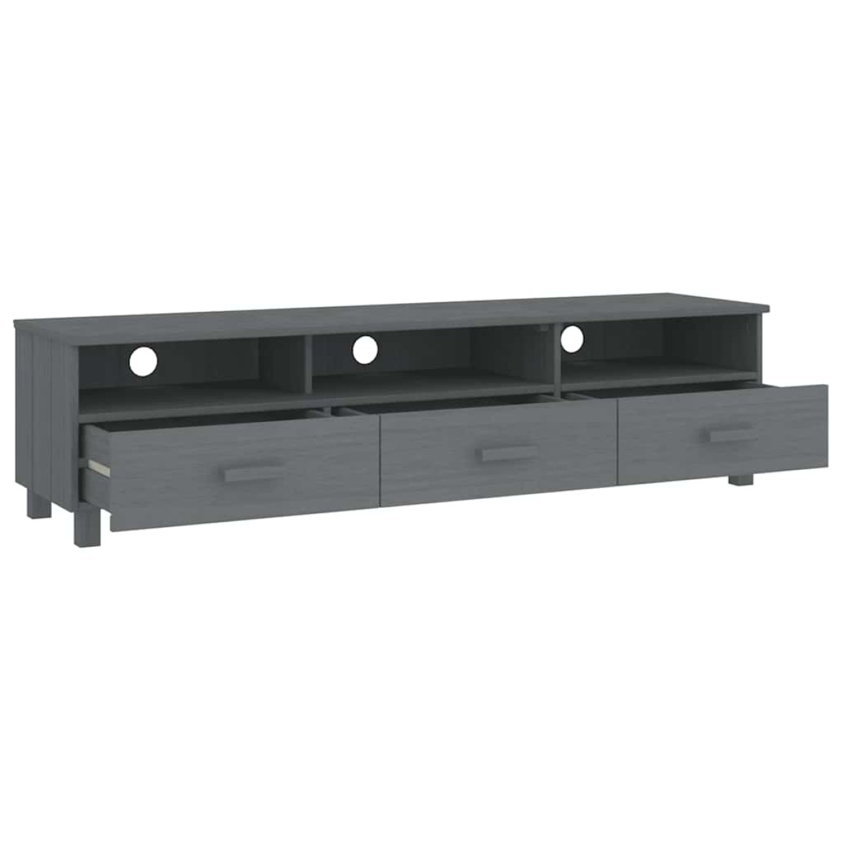 vidaXL Έπιπλο Τηλεόρασης HAMAR Σκ. Γκρι 158x40x40εκ. Μασίφ Ξύλο Πεύκου