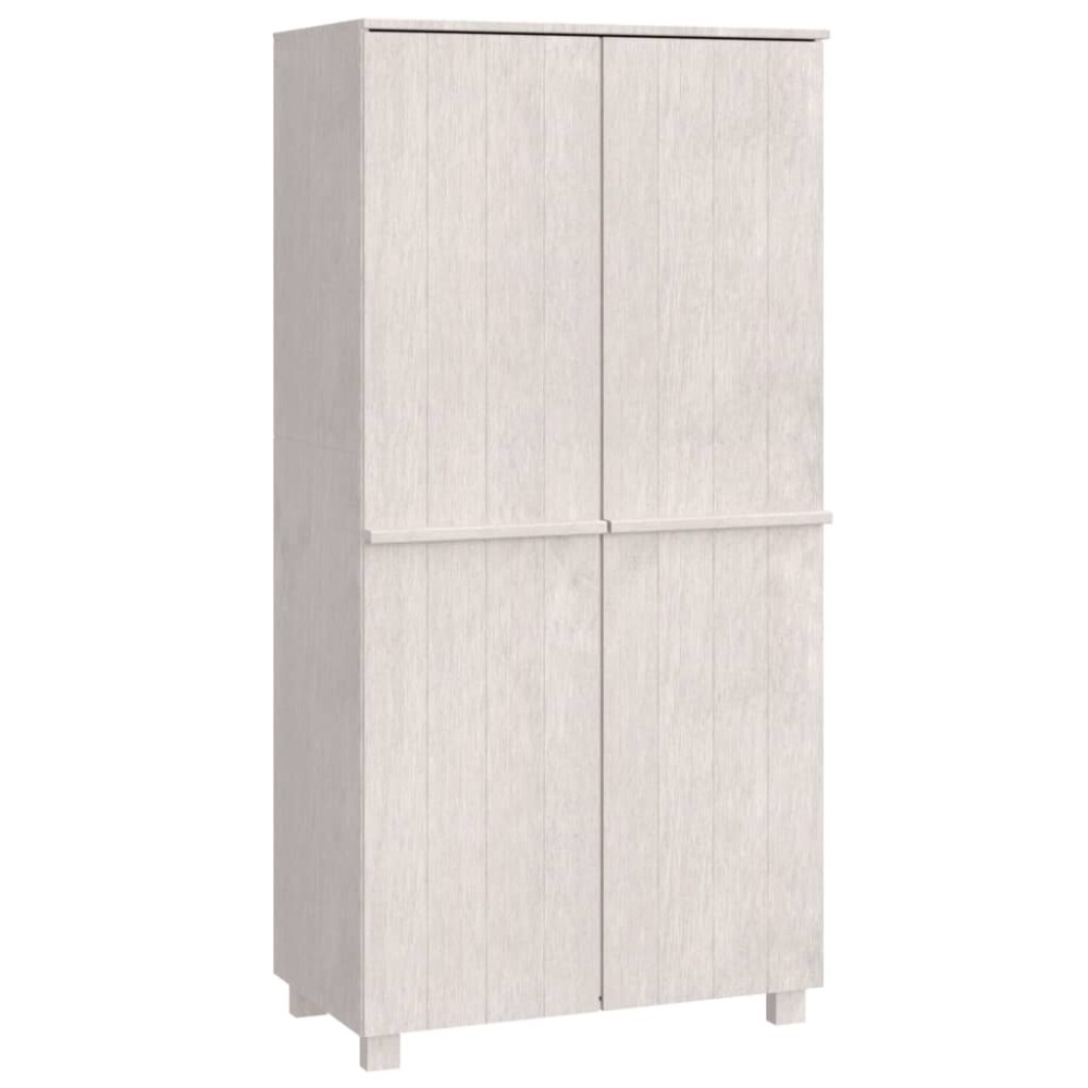vidaXL Ντουλάπα HAMAR Λευκό 89 x 50 x 180 εκ. από Μασίφ Ξύλο Πεύκου